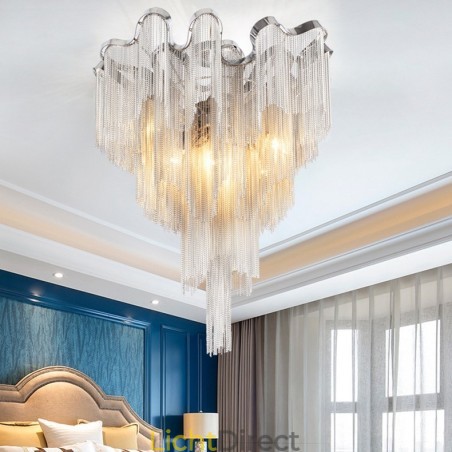 Kwastjes kroonluchter design plafondlamp zilver goud kleur Kwastjes kroonluchter design plafondlamp zilver goud kleur