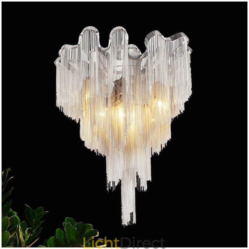 Kwastjes kroonluchter design plafondlamp zilver goud kleur