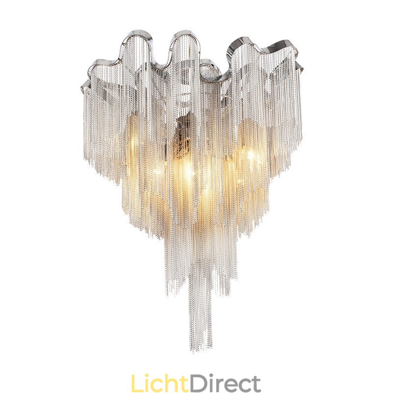 Kwastjes kroonluchter design plafondlamp zilver goud kleur