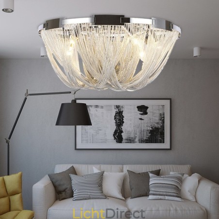 Kwastjes kroonluchter design plafondlamp zilver goud kleur Kwastjes kroonluchter design plafondlamp zilver goud kleur