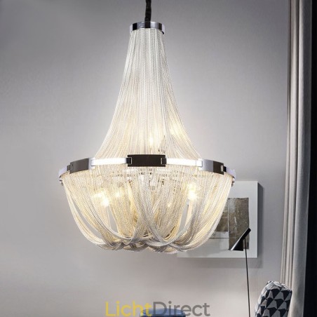 Kwastjes kroonluchter design hanglamp zilver goud kleur Kwastjes kroonluchter design hanglamp zilver goud kleur