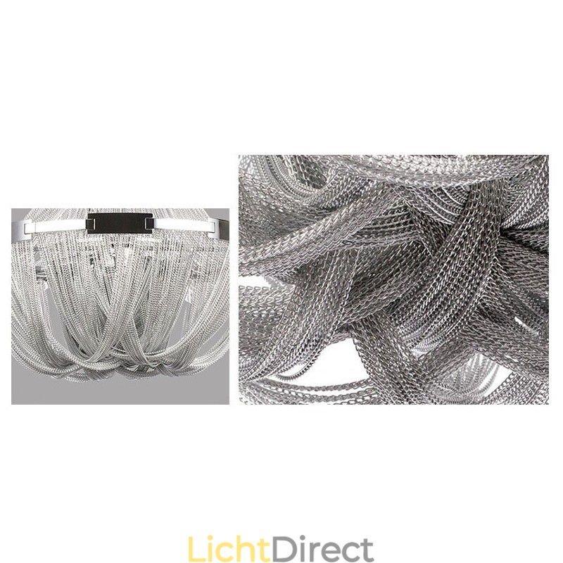 Kwastjes kroonluchter design hanglamp zilver goud kleur