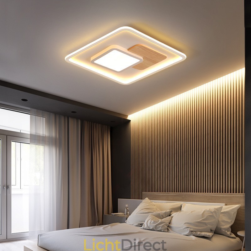 Dimbare moderne eigentijdse Scandinavische stijl vierkante plafondlampen met afstandsbediening, kunnen ook als wandlamp worden gebruikt