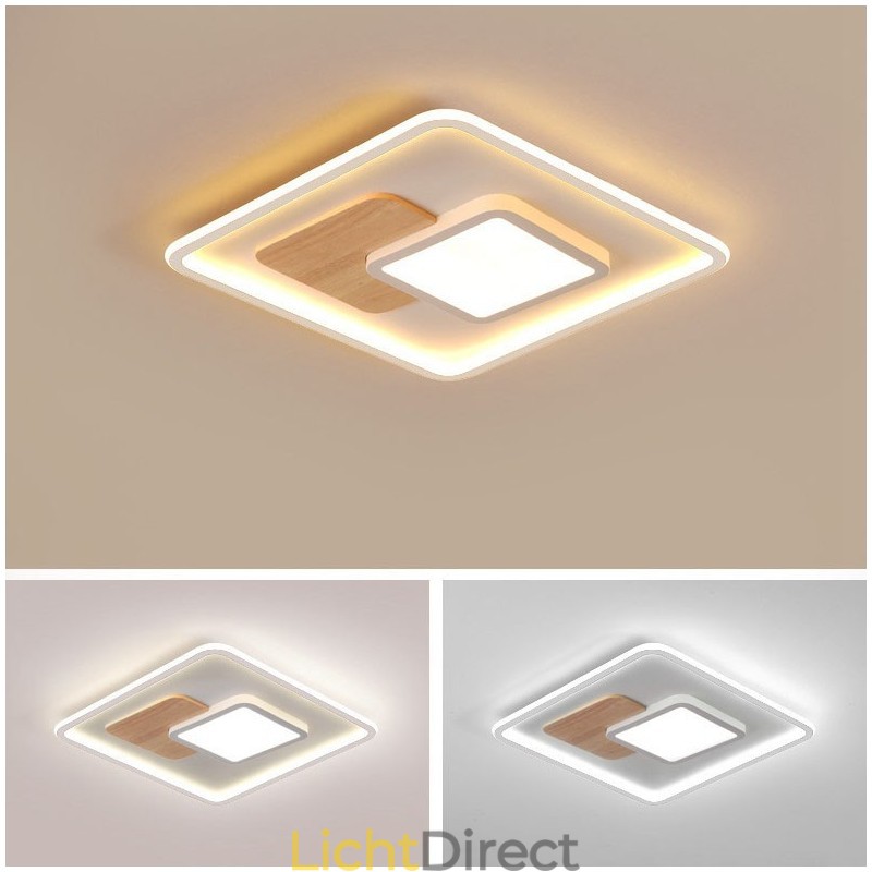 Dimbare moderne eigentijdse Scandinavische stijl vierkante plafondlampen met afstandsbediening, kunnen ook als wandlamp worden gebruikt