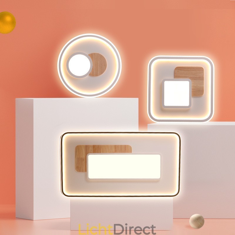 Dimbare moderne eigentijdse Scandinavische stijl vierkante plafondlampen met afstandsbediening, kunnen ook als wandlamp worden gebruikt