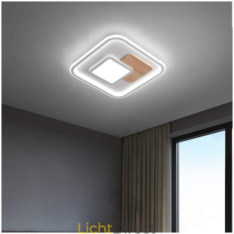 Dimbare moderne eigentijdse Scandinavische stijl vierkante plafondlampen met afstandsbediening, kunnen ook als wandlamp worden gebruikt