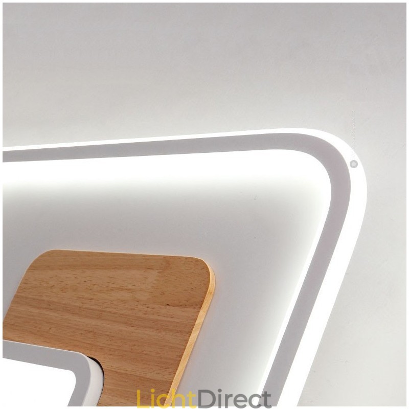 Dimbare moderne, eigentijdse, rechthoekige plafondlampen in Scandinavische stijl met afstandsbediening, kunnen ook als wandlamp worden gebruikt