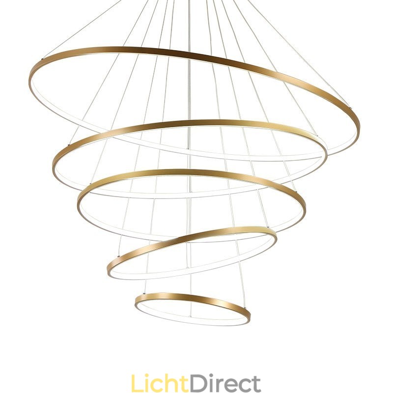 Grote 4 ringen 5 ringen zwart wit goud hanglamp modern design