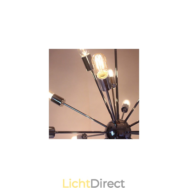 Kroonluchter Modern Globe Living Hanglamp Eetkamer Winkel Winkel Nacht Metaal Chroom