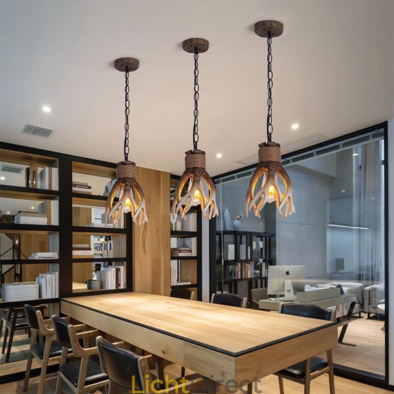 Eén licht rustieke artistieke retro gewei antieke hanglamp