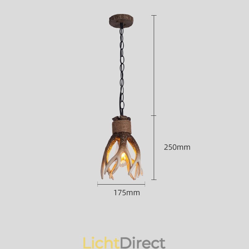 Eén licht rustieke artistieke retro gewei antieke hanglamp