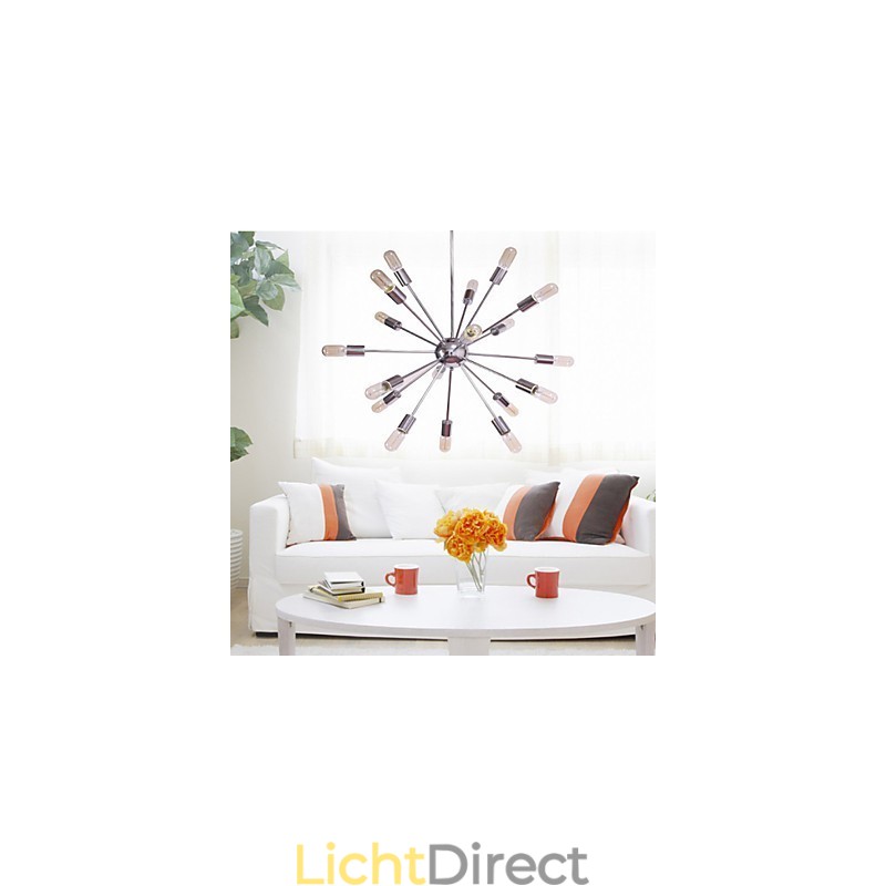Kroonluchter Modern Globe Living Hanglamp Eetkamer Winkel Winkel Nacht Metaal Chroom