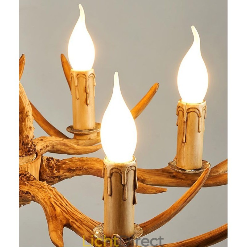 4-lichts rustieke artistieke retro gewei antieke kroonluchter