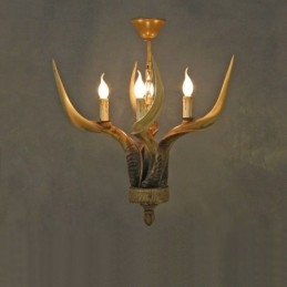 4-lichts rustieke artistieke retro gewei antieke kroonluchter