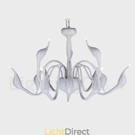 12 Lichts Moderne Zwaan Witte Metalen Kroonluchter Hanglamp 12 Lichts Moderne Zwaan Witte Metalen Kroonluchter Hanglamp