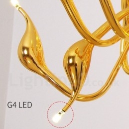 18 lampen roestvrij staal post moderne zwaan kroonluchter licht G4 goud afgewerkt