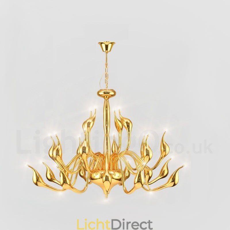 24 lampen moderne zwaan kroonluchter licht G4 verguld