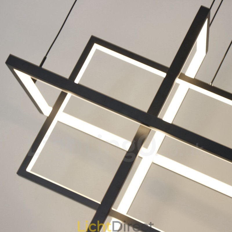 Dimbare hanglamp modern design vier rechthoeken