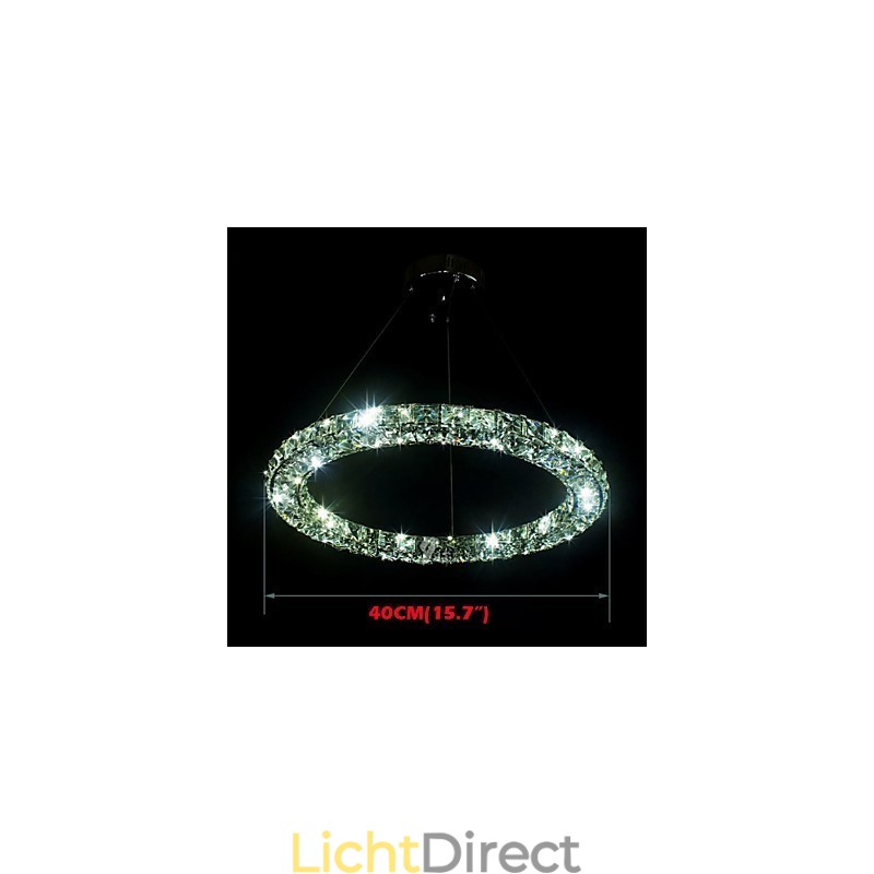 Kristallen hanglamp moderne enkele D40CM drie zijden K9 kristal plafondlampen voor binnen