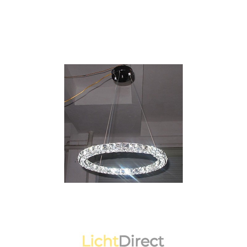 Kristallen hanglamp moderne enkele D40CM drie zijden K9 kristal plafondlampen voor binnen