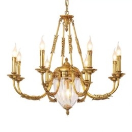 Luxe Franse volledig koperen kristallen kroonluchterlamp Eetkamerarmatuur Kroonluchter