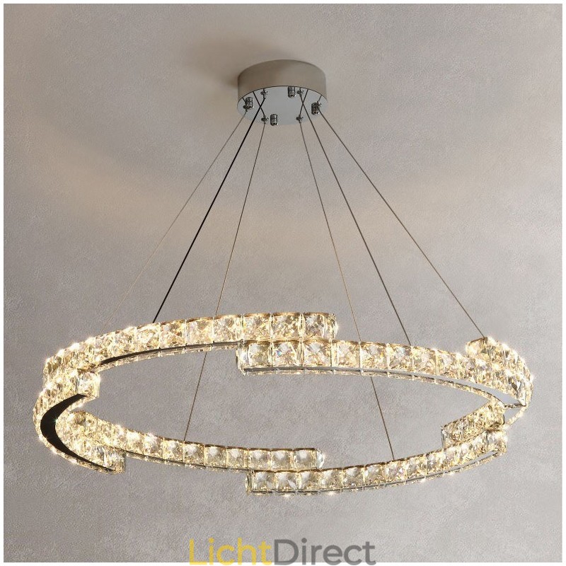 Ronde kristallen hanglamp Luxe K9 kristal binnen plafondarmatuur