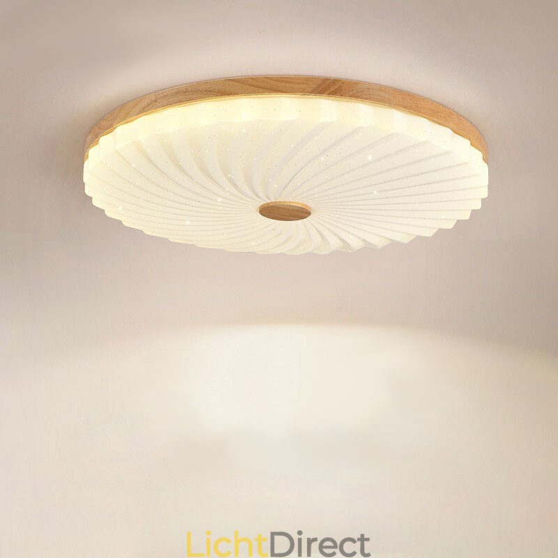 Nordic Ronde Eenvoudige Moderne Massief Houten Plafondlamp