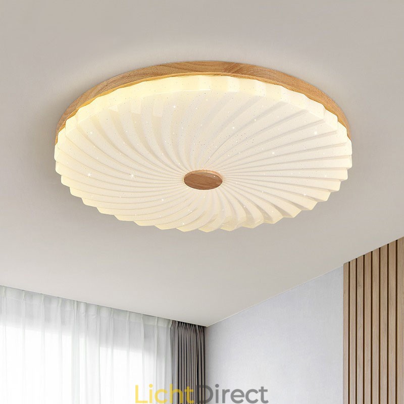 Nordic Ronde Eenvoudige Moderne Massief Houten Plafondlamp