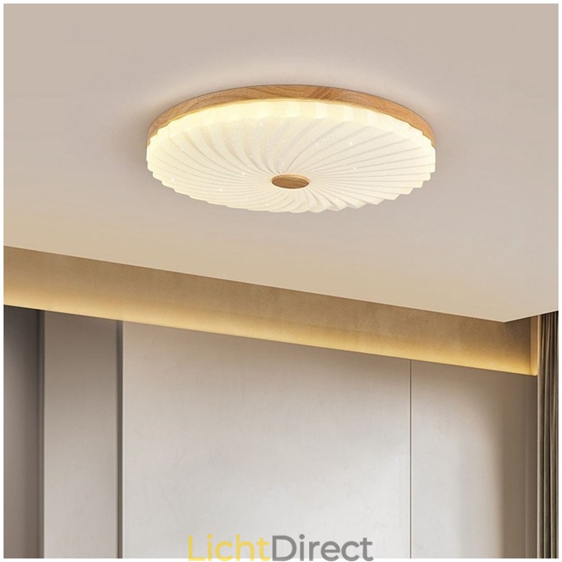 Nordic Ronde Eenvoudige Moderne Massief Houten Plafondlamp