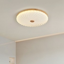 Nordic Ronde Eenvoudige Moderne Massief Houten Plafondlamp