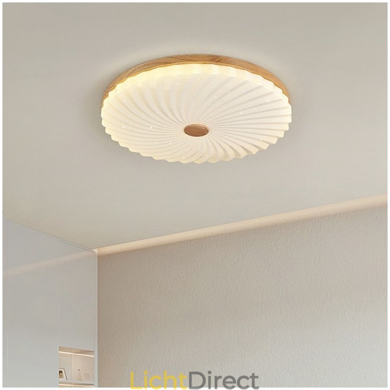 Nordic Ronde Eenvoudige Moderne Massief Houten Plafondlamp