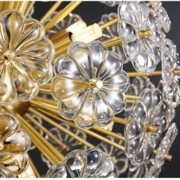 Nordic bolvormige messing paardenbloem kristal hanglamp