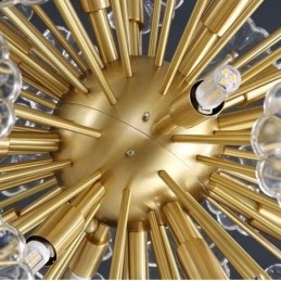 Nordic bolvormige messing paardenbloem kristal hanglamp