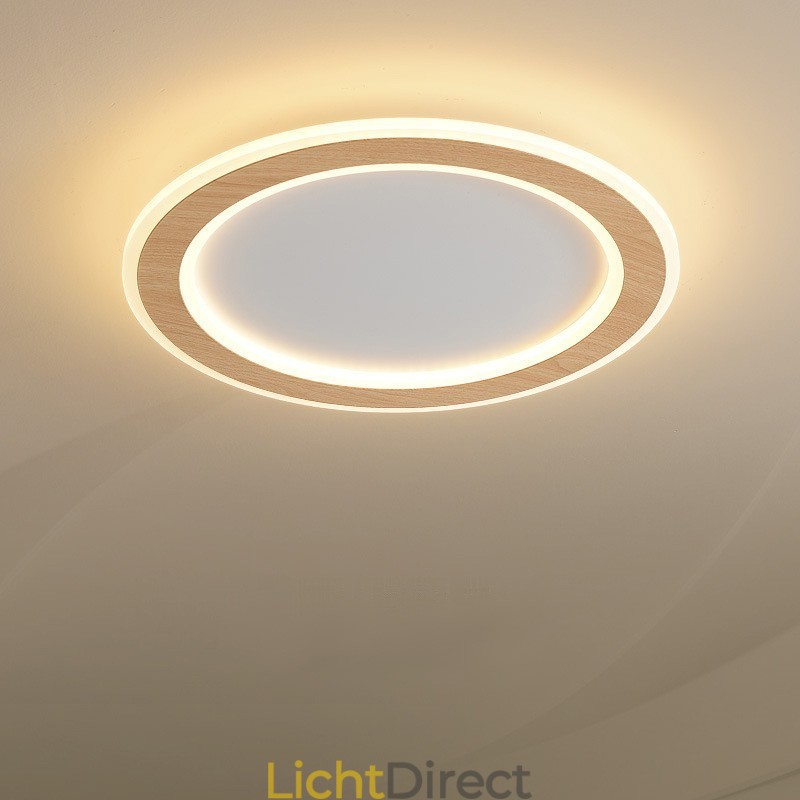 Ronde houten moderne plafondlamp voor binnenverlichting