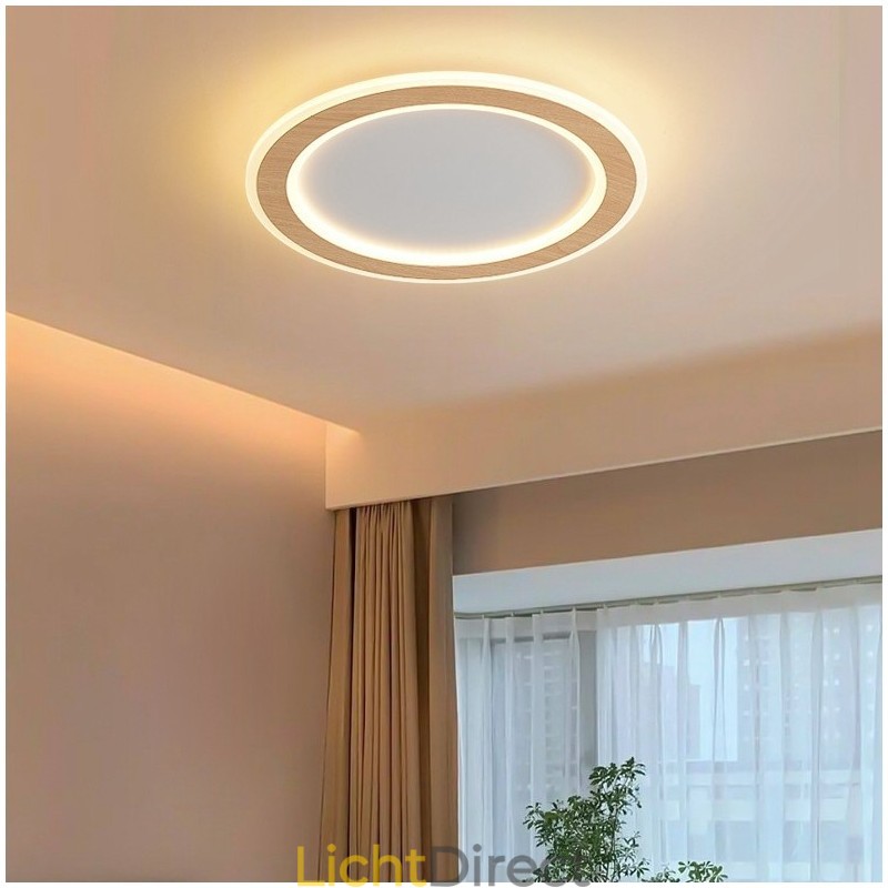 Ronde houten moderne plafondlamp voor binnenverlichting