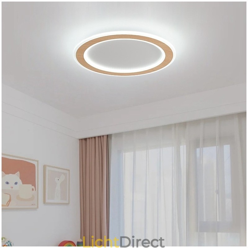 Ronde houten moderne plafondlamp voor binnenverlichting