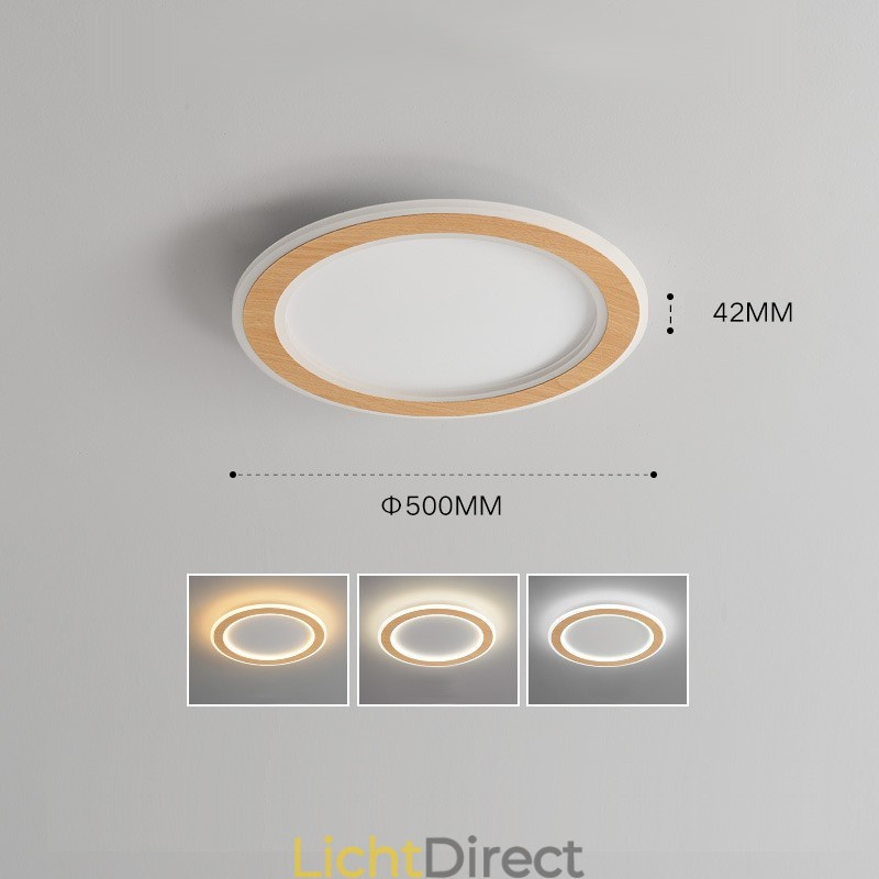 Ronde houten moderne plafondlamp voor binnenverlichting