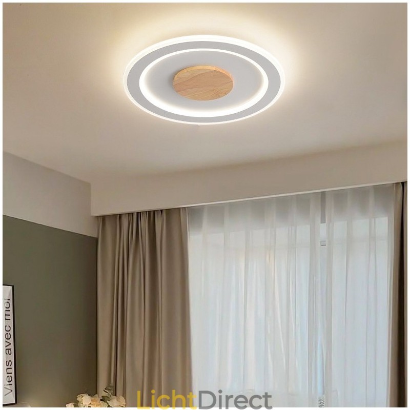 Ronde houten moderne plafondlamp voor binnenverlichting