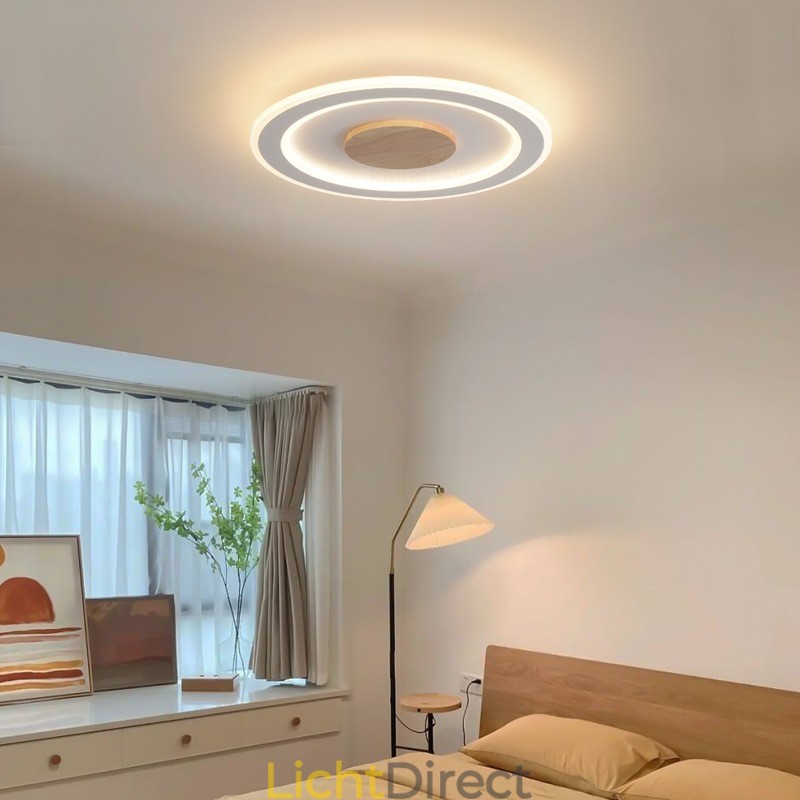 Ronde houten moderne plafondlamp voor binnenverlichting