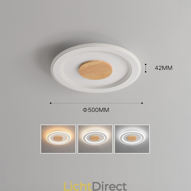 Ronde houten moderne plafondlamp voor binnenverlichting