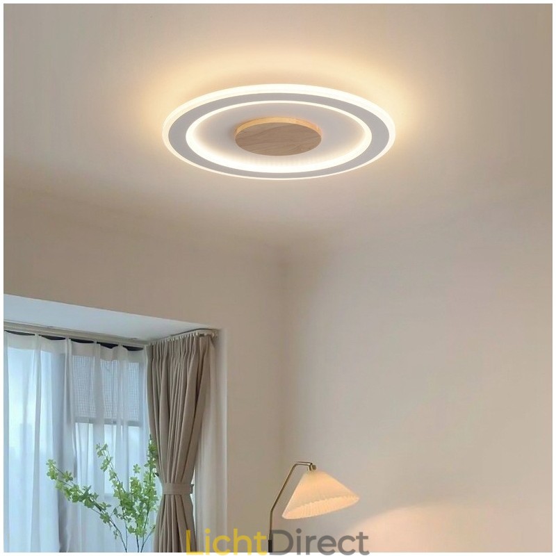 Ronde houten moderne plafondlamp voor binnenverlichting