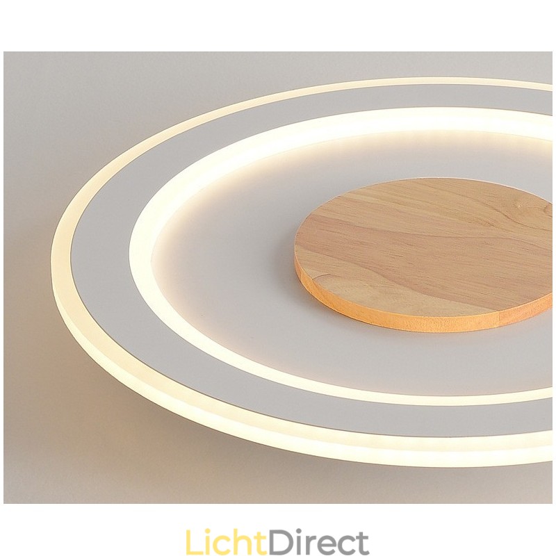 Ronde houten moderne plafondlamp voor binnenverlichting