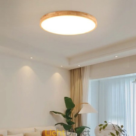 Ronde houten moderne plafondlamp voor binnenverlichting Ronde houten moderne plafondlamp voor binnenverlichting