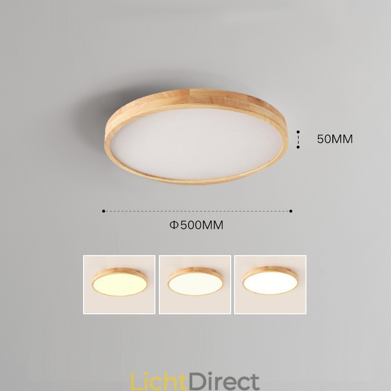 Ronde houten moderne plafondlamp voor binnenverlichting