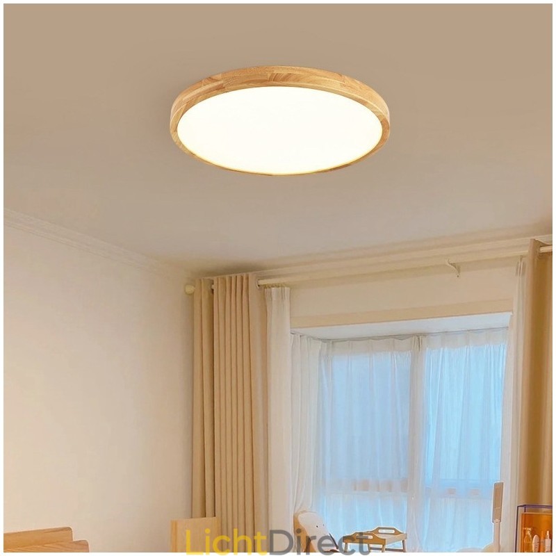 Ronde houten moderne plafondlamp voor binnenverlichting