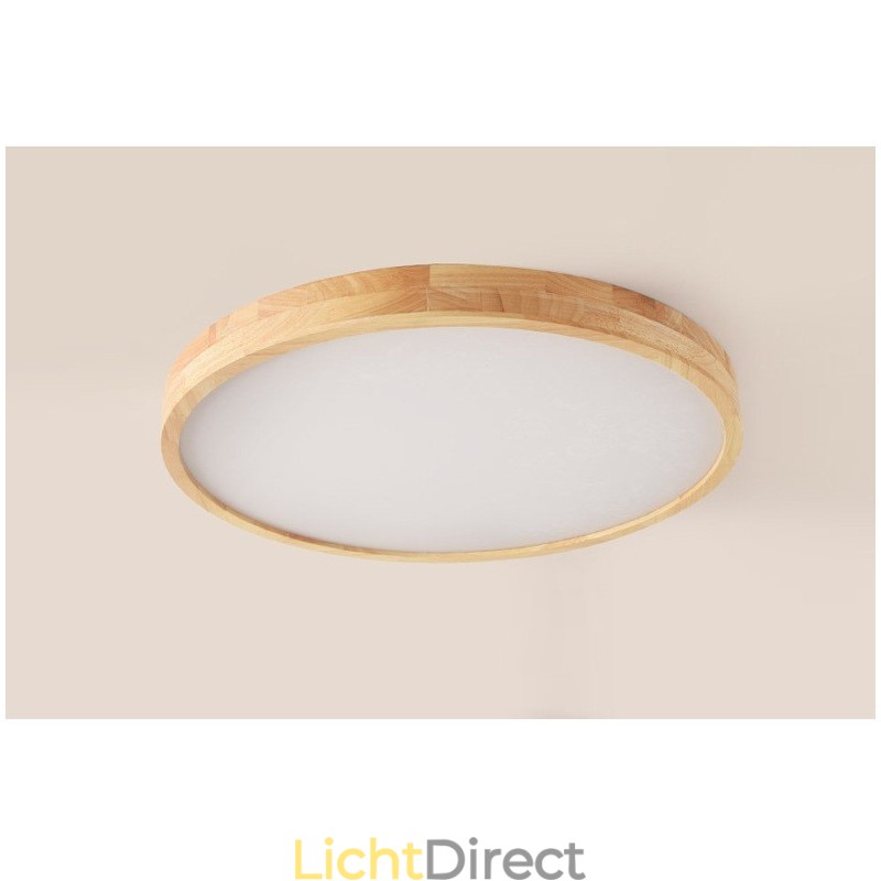 Ronde houten moderne plafondlamp voor binnenverlichting