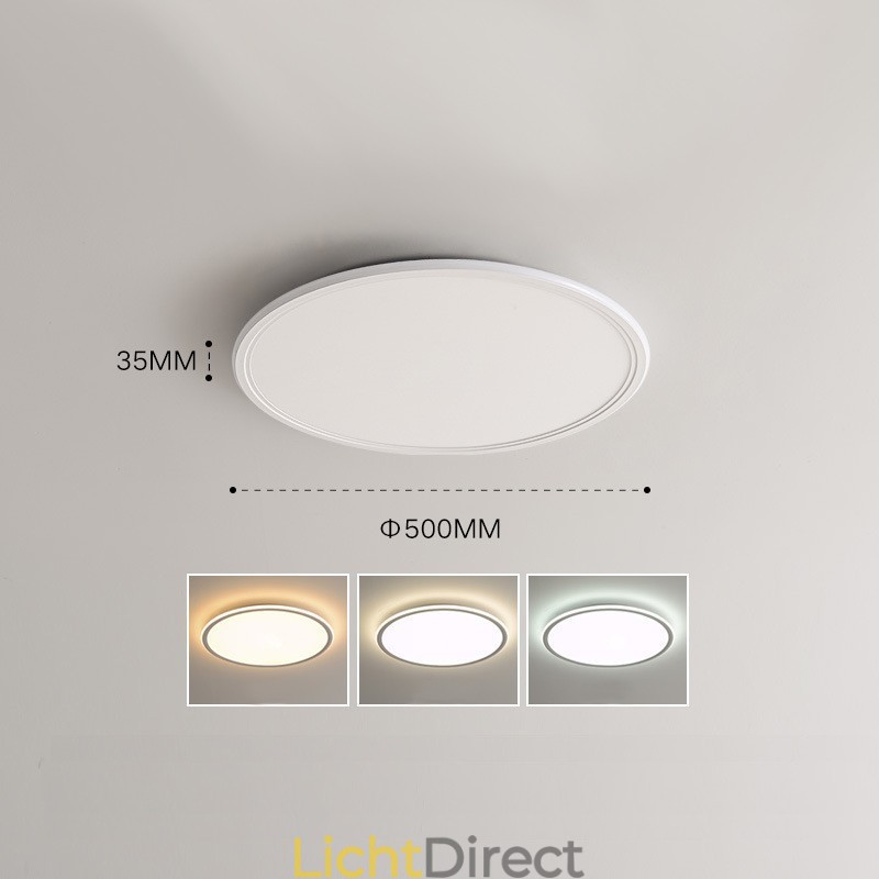 Nordic 3,5 cm dikke ronde plafondlamp met volledig spectrum voor oogbescherming, dimbaar voor binnen