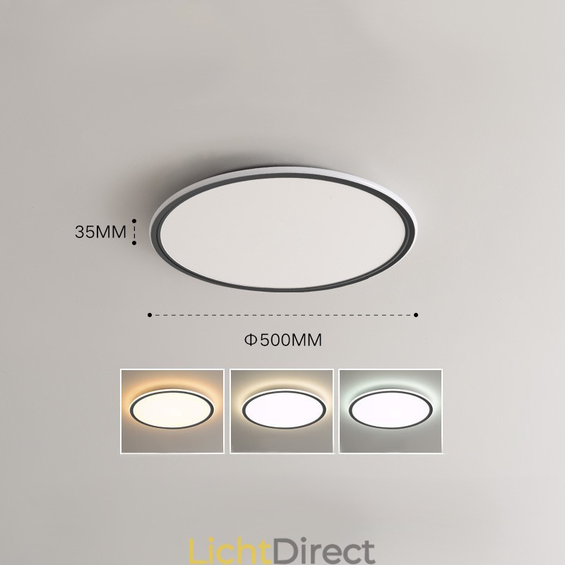 Nordic 3,5 cm dikke ronde plafondlamp met volledig spectrum voor oogbescherming, dimbaar voor binnen