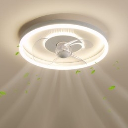 Moderne ronde ultradunne stille onzichtbare volledige spectrum oogbescherming dimbare inbouwventilatorlamp