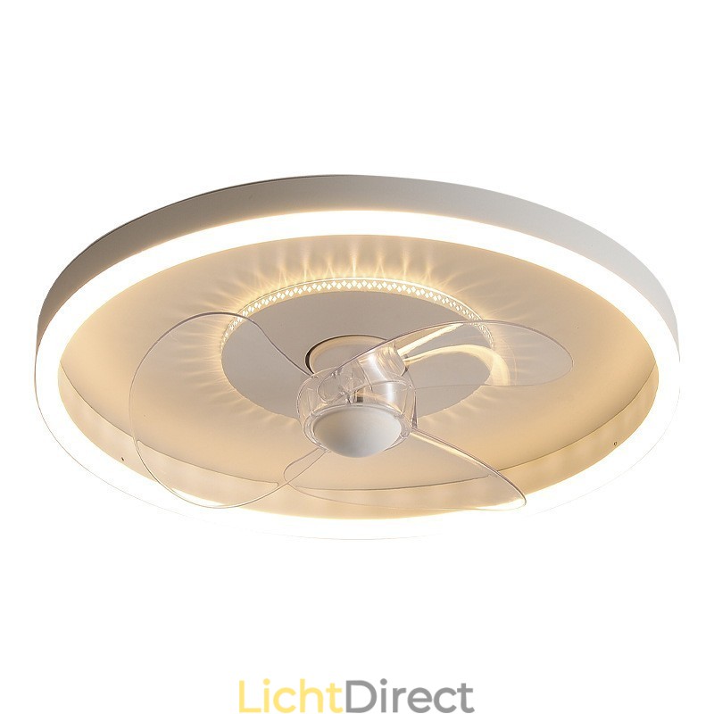 Moderne ronde ultradunne stille onzichtbare volledige spectrum oogbescherming dimbare inbouwventilatorlamp